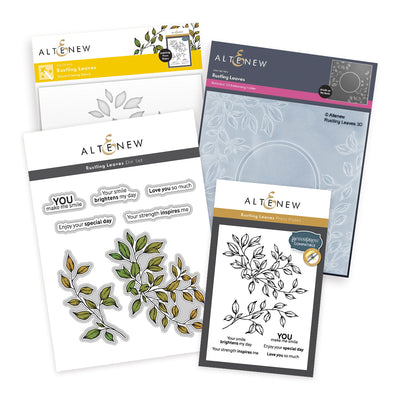 Die & Stencil & Embossing Folder & Betterpress Plate Bundle Rustling Leaves