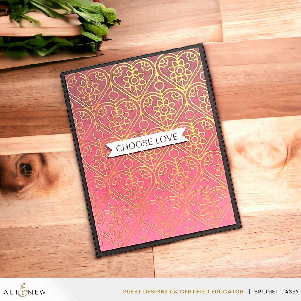 Die & Stencil & Hot Foil Plate Bundle Dainty Hearts