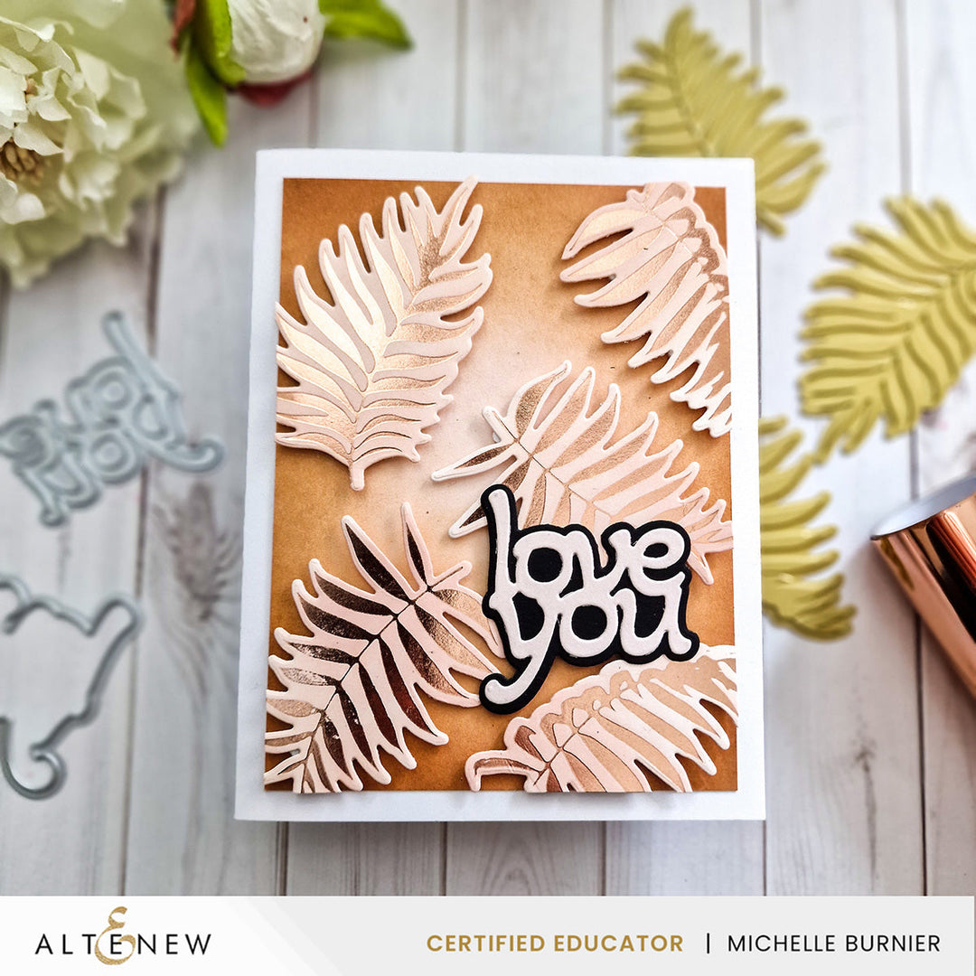 Die & Stencil & Hot Foil Plate Bundle Delicate Palms
