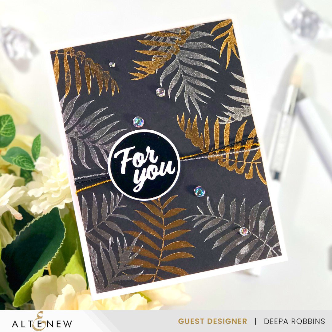 Die & Stencil & Hot Foil Plate Bundle Delicate Palms