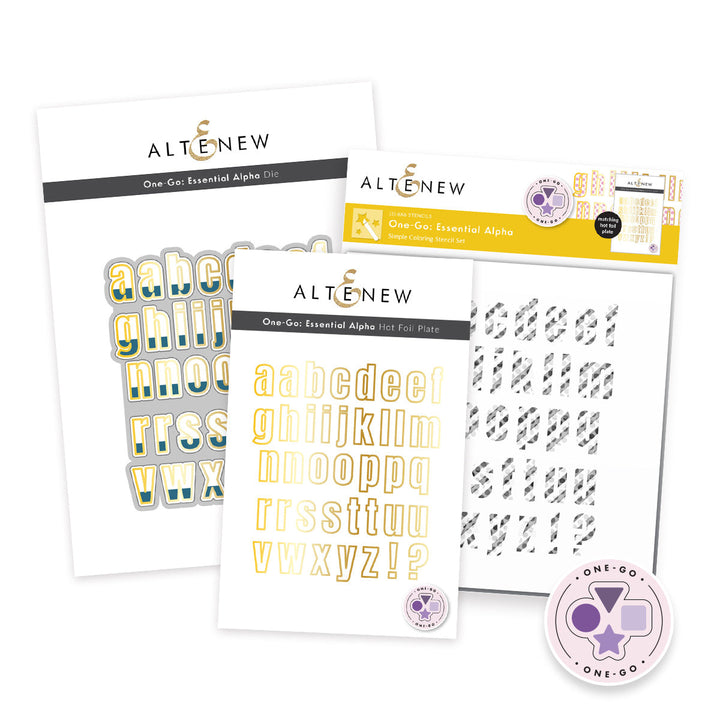 Die & Stencil & Hot Foil Plate Bundle Essential Alpha