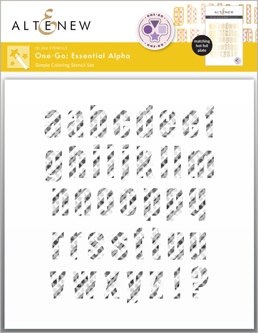 Die & Stencil & Hot Foil Plate Bundle Essential Alpha