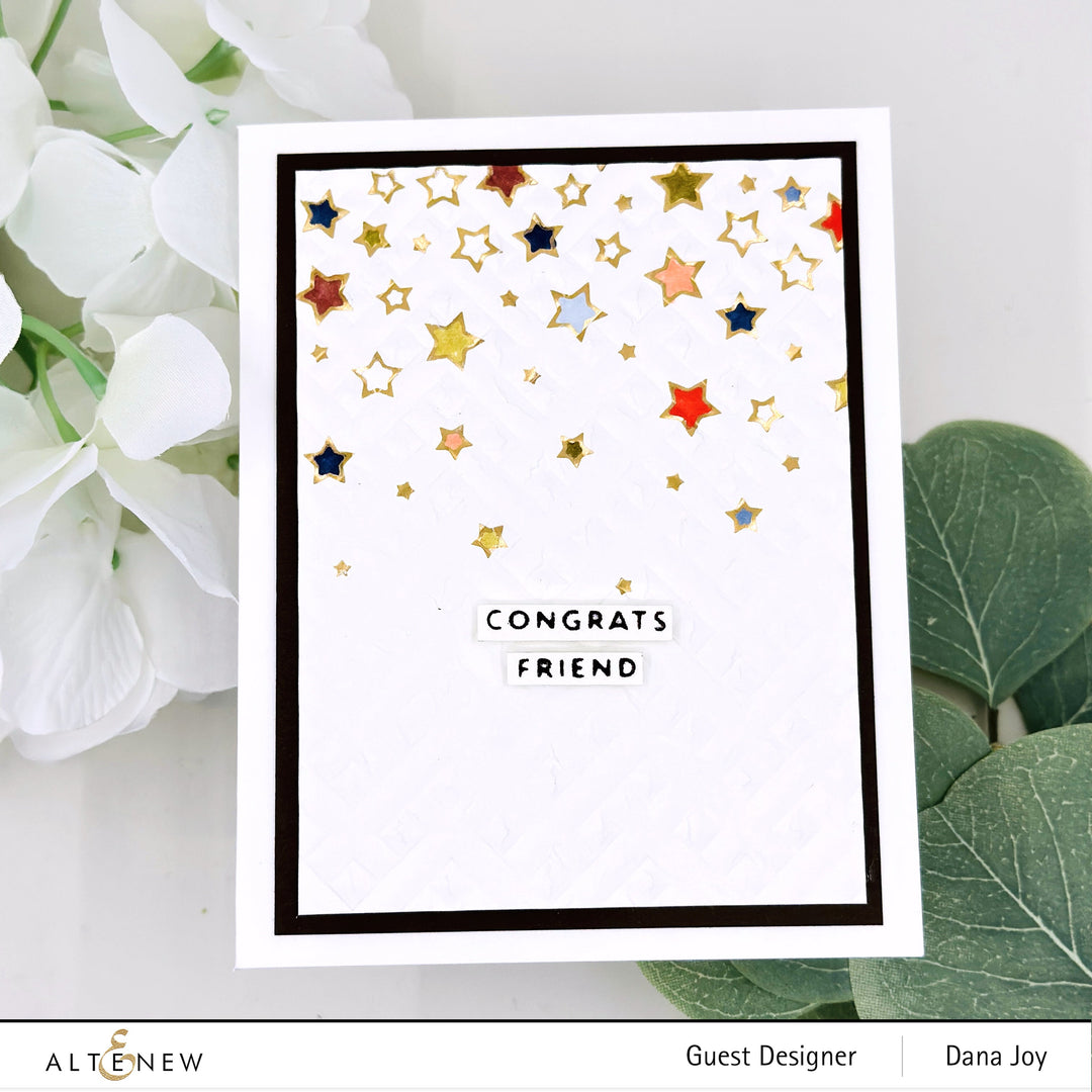 Die & Stencil & Hot Foil Plate Bundle Falling Stars