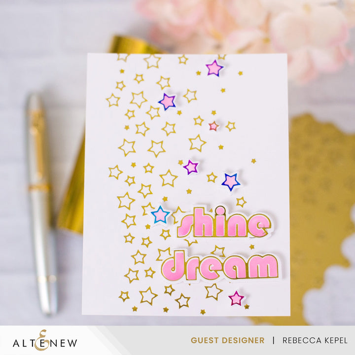 Die & Stencil & Hot Foil Plate Bundle Falling Stars