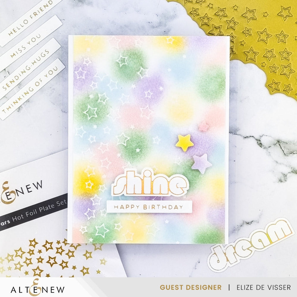 Die & Stencil & Hot Foil Plate Bundle Falling Stars