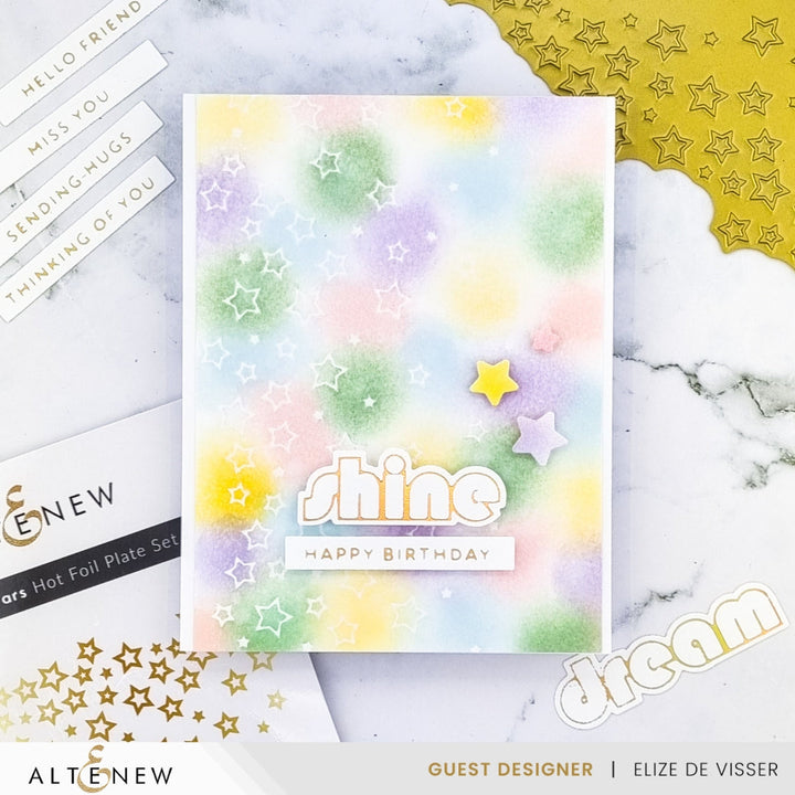 Die & Stencil & Hot Foil Plate Bundle Falling Stars