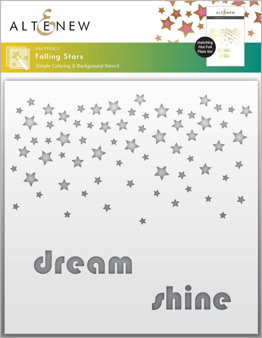 Die & Stencil & Hot Foil Plate Bundle Falling Stars