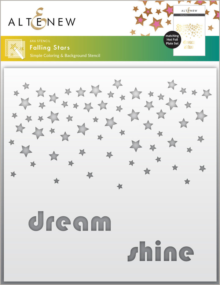 Die & Stencil & Hot Foil Plate Bundle Falling Stars