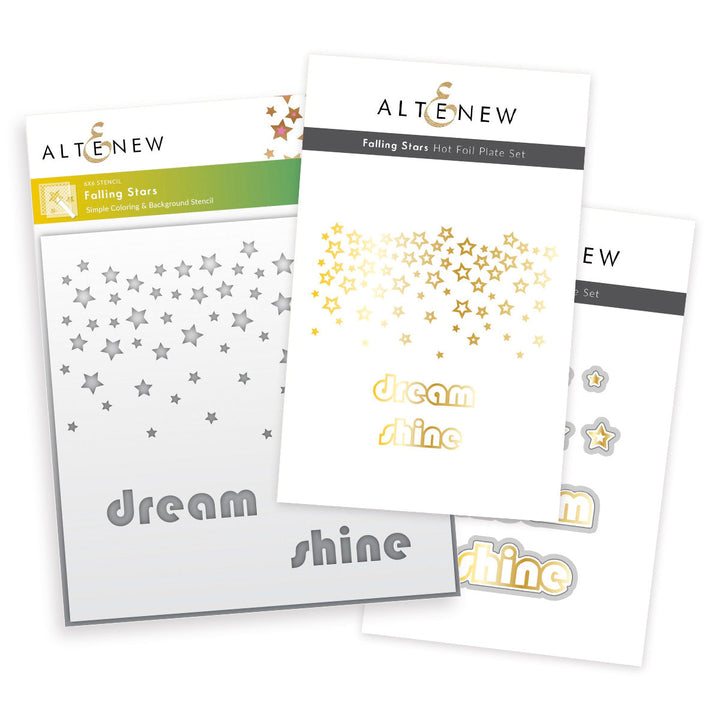 Die & Stencil & Hot Foil Plate Bundle Falling Stars