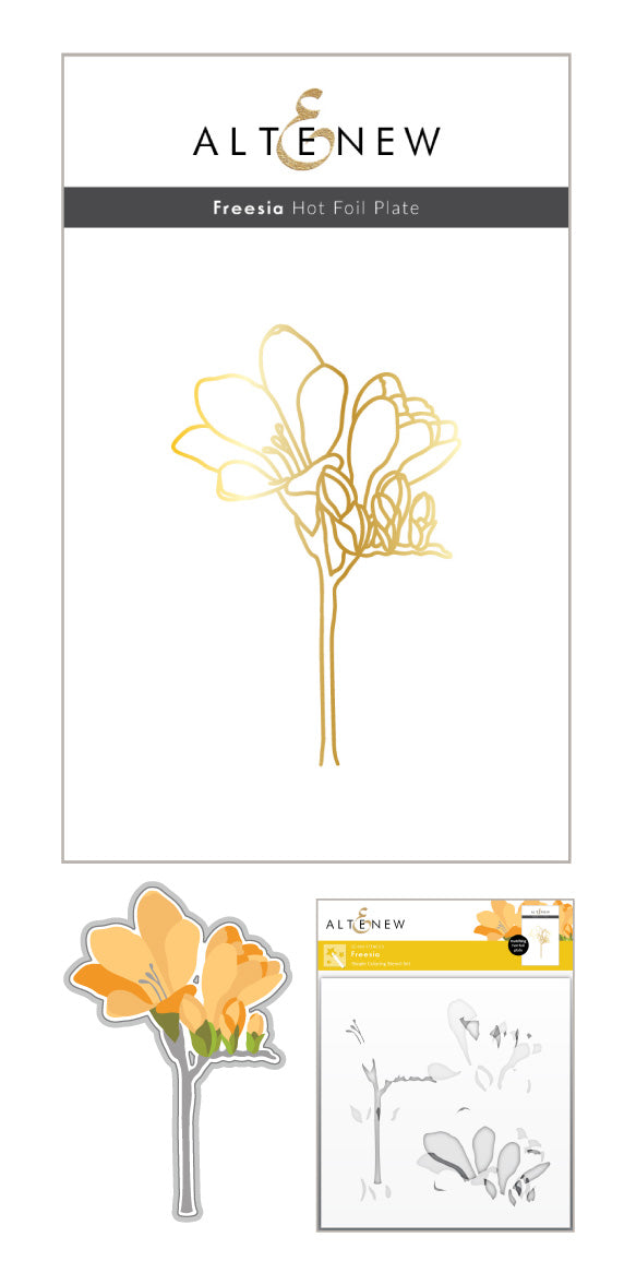 Die & Stencil & Hot Foil Plate Bundle Freesia