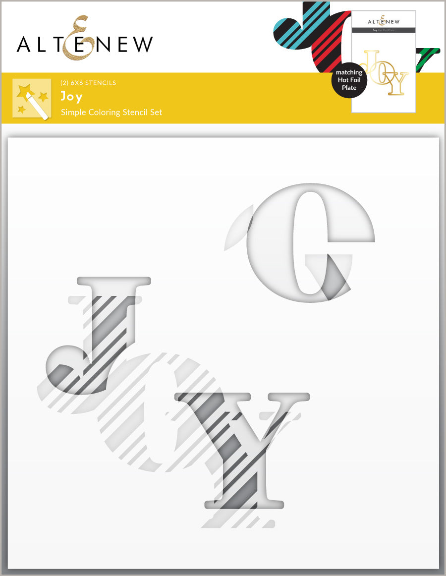 Altenew Partner Team Die & Stencil & Hot Foil Plate Bundle Joy