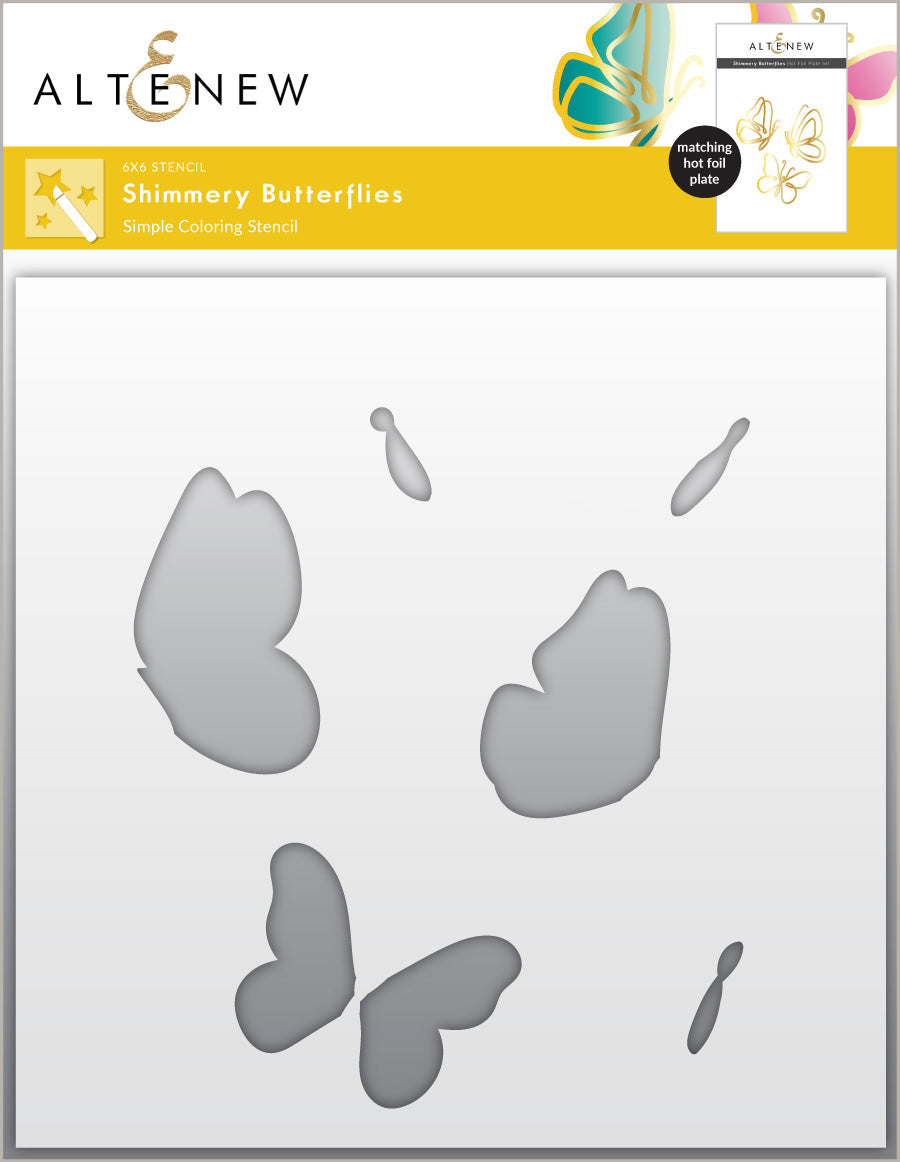 Die & Stencil & Hot Foil Plate Bundle Shimmery Butterflies