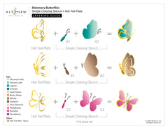 Die & Stencil & Hot Foil Plate Bundle Shimmery Butterflies