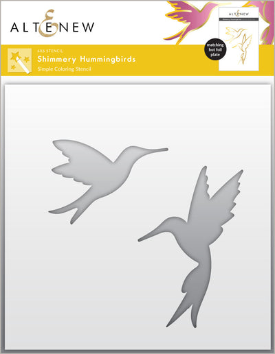 Die & Stencil & Hot Foil Plate Bundle Shimmery Hummingbirds