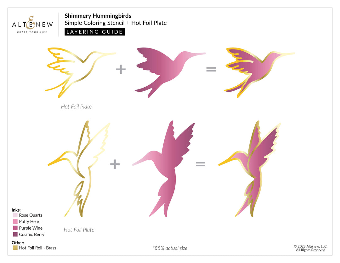 Die & Stencil & Hot Foil Plate Bundle Shimmery Hummingbirds