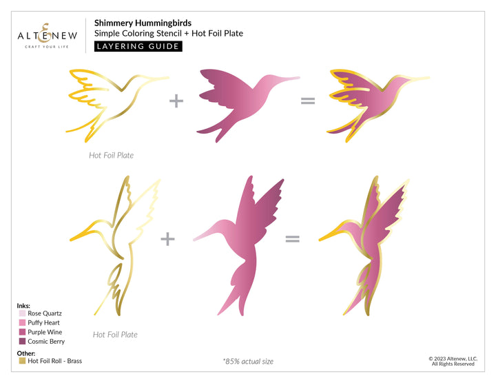 Die & Stencil & Hot Foil Plate Bundle Shimmery Hummingbirds