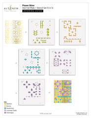 Die & Stencil & Hot Foil Plate & Enamel Elements Bundle Flower Shine
