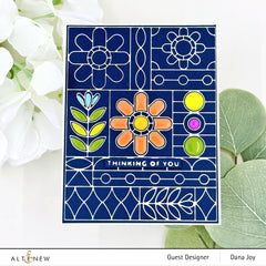 Die & Stencil & Hot Foil Plate & Enamel Elements Bundle Flower Shine