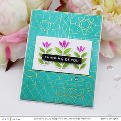Die & Stencil & Hot Foil Plate & Enamel Elements Bundle Flower Shine