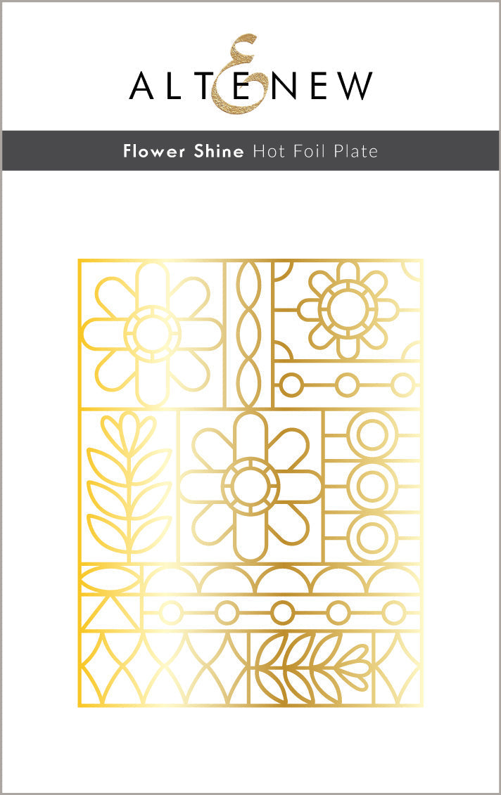 Die & Stencil & Hot Foil Plate & Enamel Elements Bundle Flower Shine