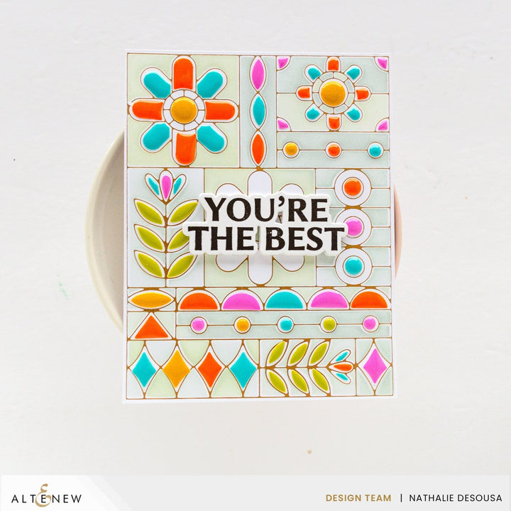 Die & Stencil & Hot Foil Plate & Enamel Elements Bundle Flower Shine