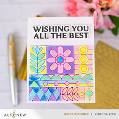 Die & Stencil & Hot Foil Plate & Enamel Elements Bundle Flower Shine