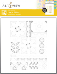 Die & Stencil & Hot Foil Plate & Enamel Elements Bundle Flower Shine