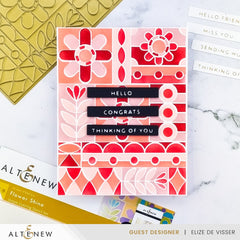 Die & Stencil & Hot Foil Plate & Enamel Elements Bundle Flower Shine