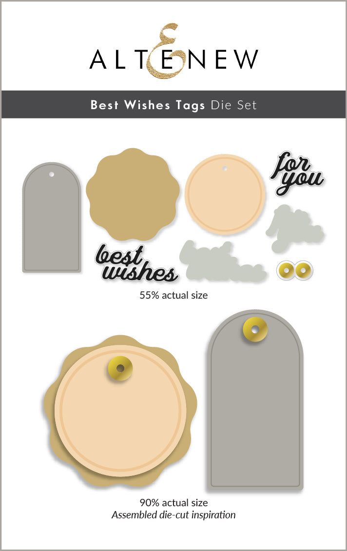 Dies Best Wishes Tags Die Set