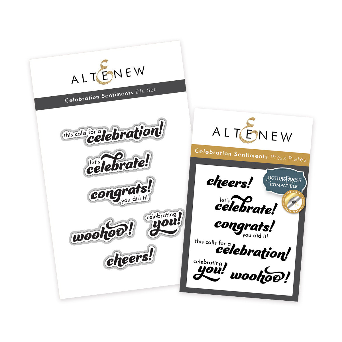 Dies & Betterpress Plate Bundle Celebration Sentiments