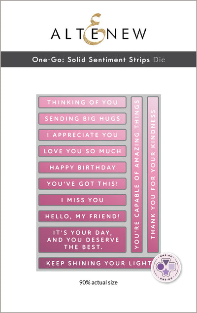 Dies & Betterpress Plate Bundle One-Go: Solid Sentiment Strips