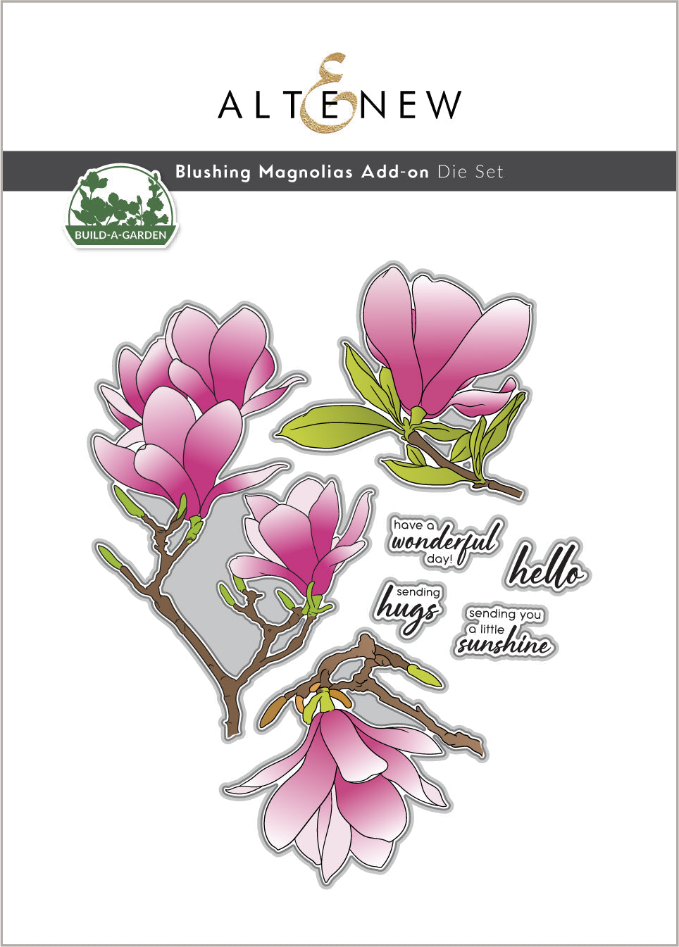 Dies Build-A-Garden: Blushing Magnolias Add-on Die Set