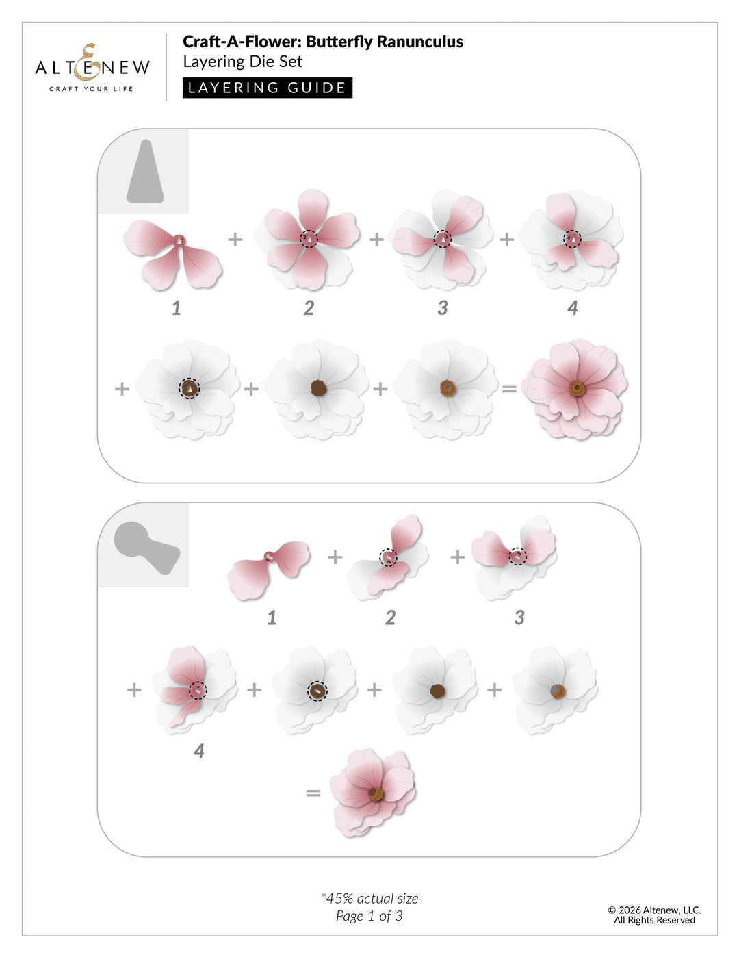 Dies Craft-A-Flower: Butterfly Ranunculus Layering Die Set
