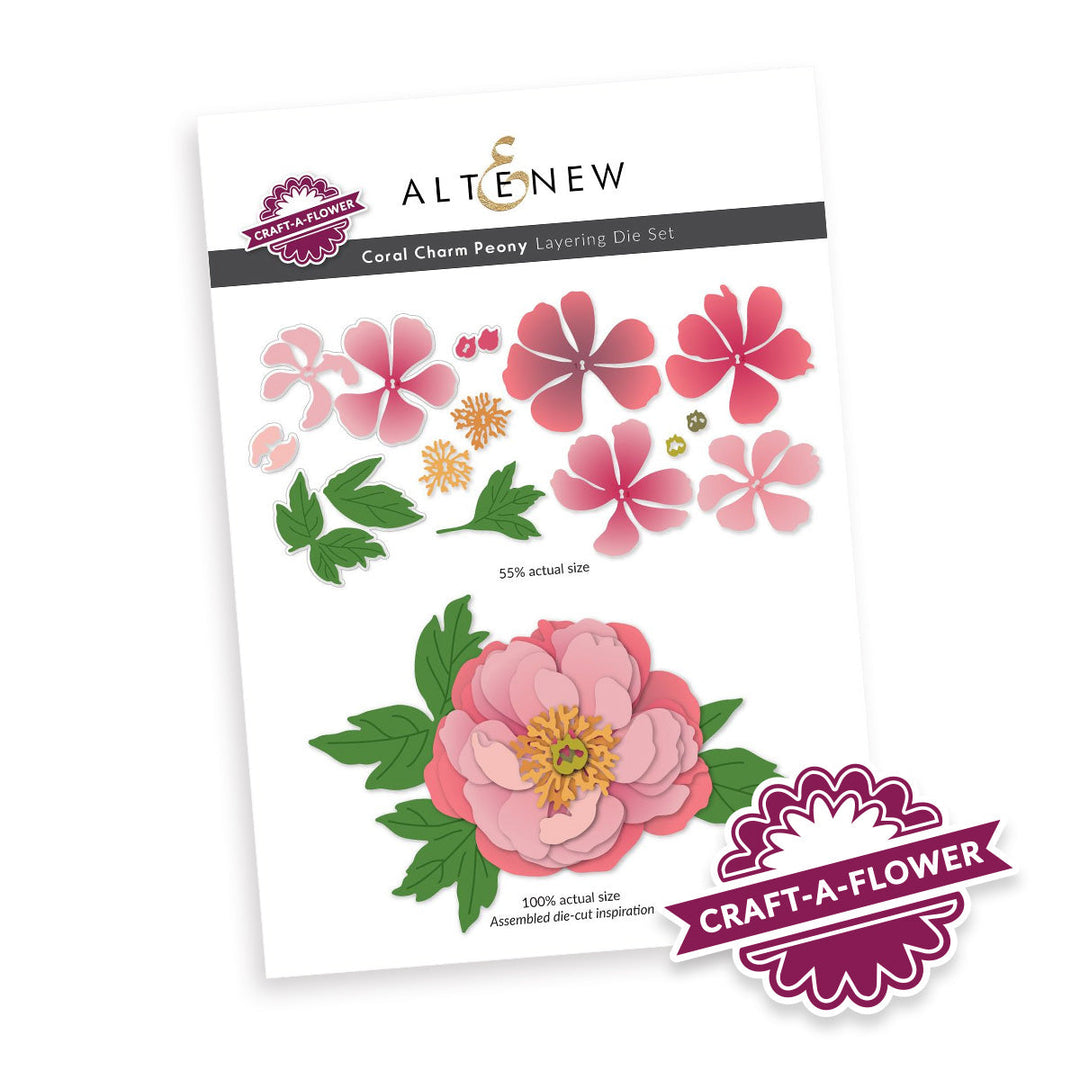 Dies Craft-A-Flower: Coral Charm Peony Layering Die Set