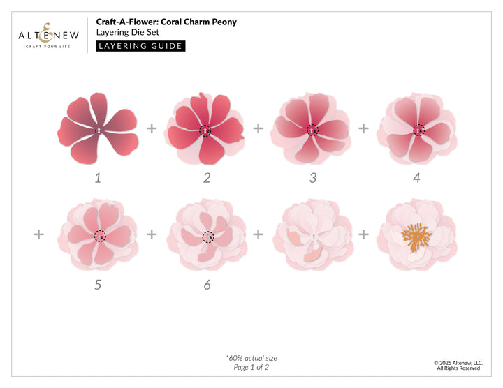 Dies Craft-A-Flower: Coral Charm Peony Layering Die Set