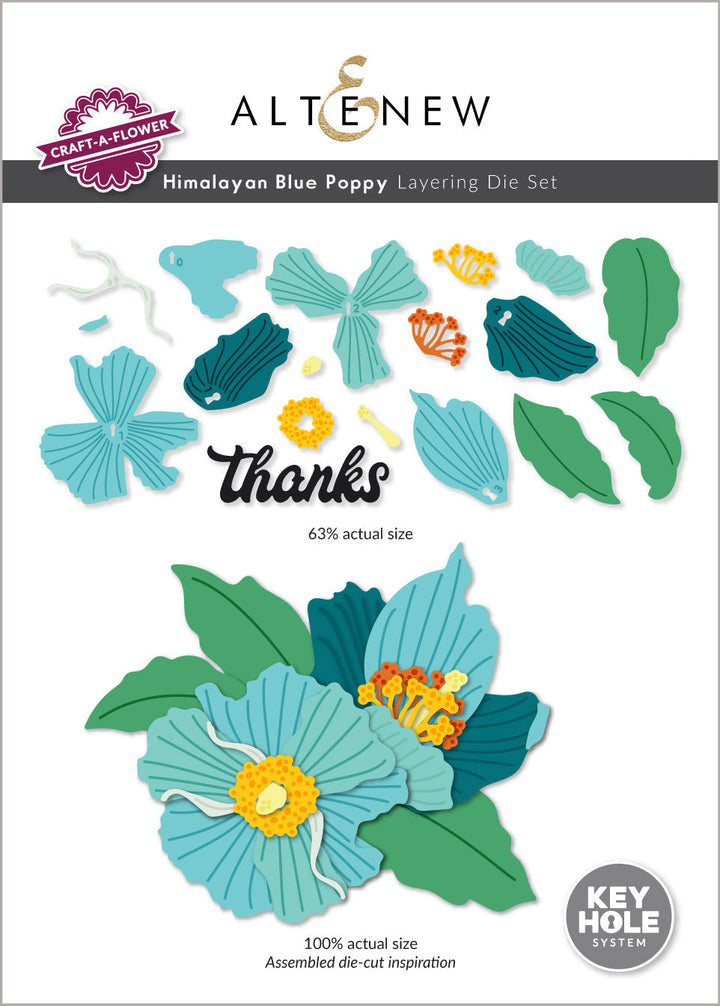 Dies Craft-A-Flower: Himalayan Blue Poppy Layering Die Set