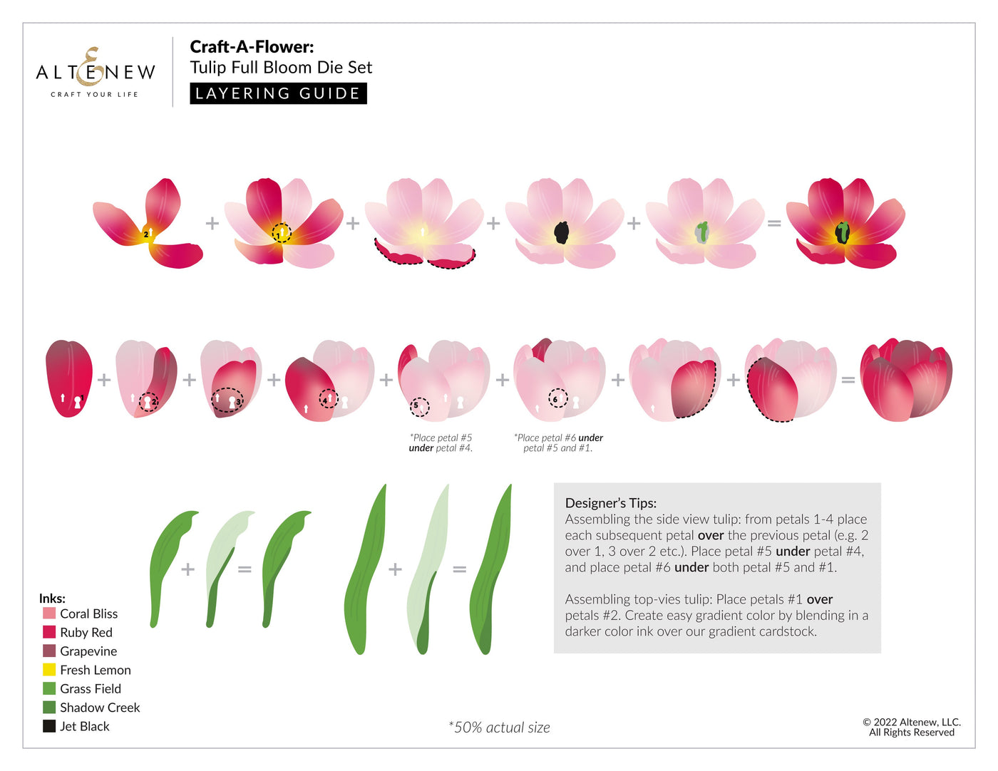 Dies Craft-A-Flower: Tulip Full Bloom Layering Die Set
