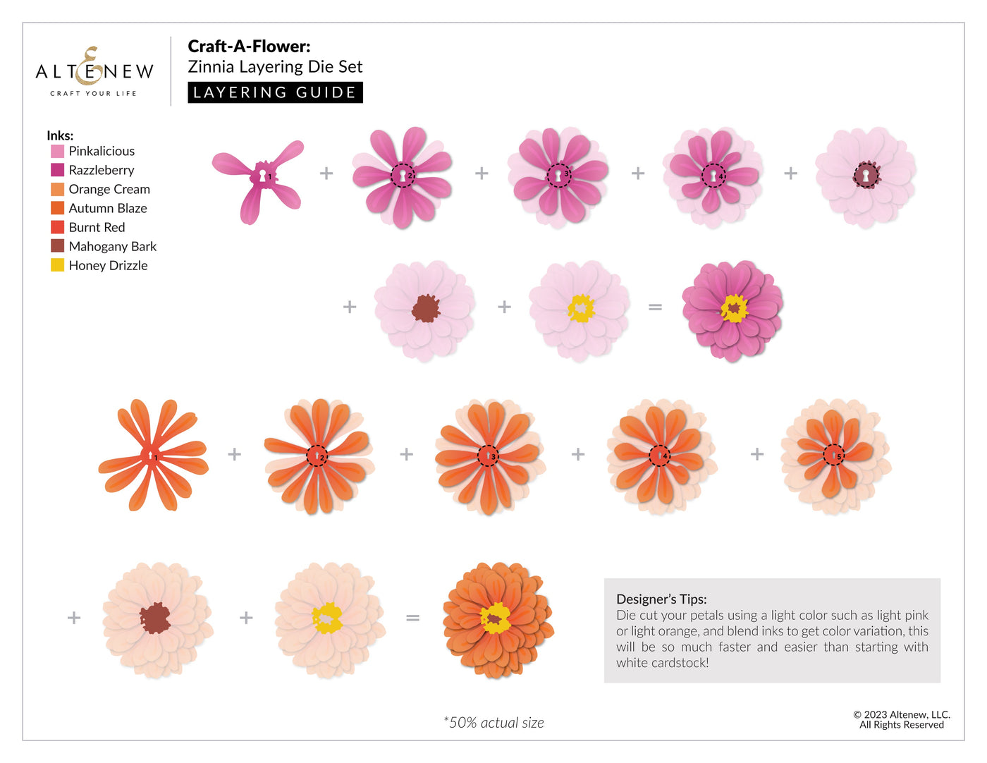 Dies Craft-A-Flower: Zinnia Layering Die Set
