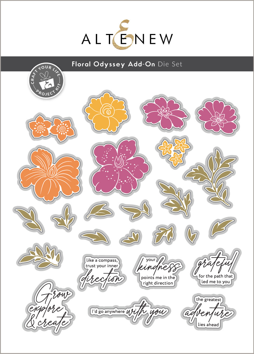 Dies Craft Your Life Project Kit: Floral Odyssey Add-On Die Set