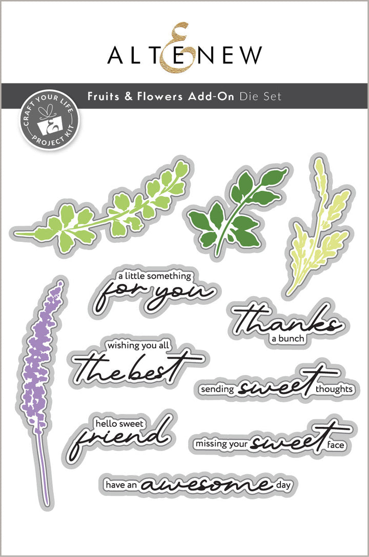 Dies Craft Your Life Project Kit: Fruits & Flowers Add-On Die Set