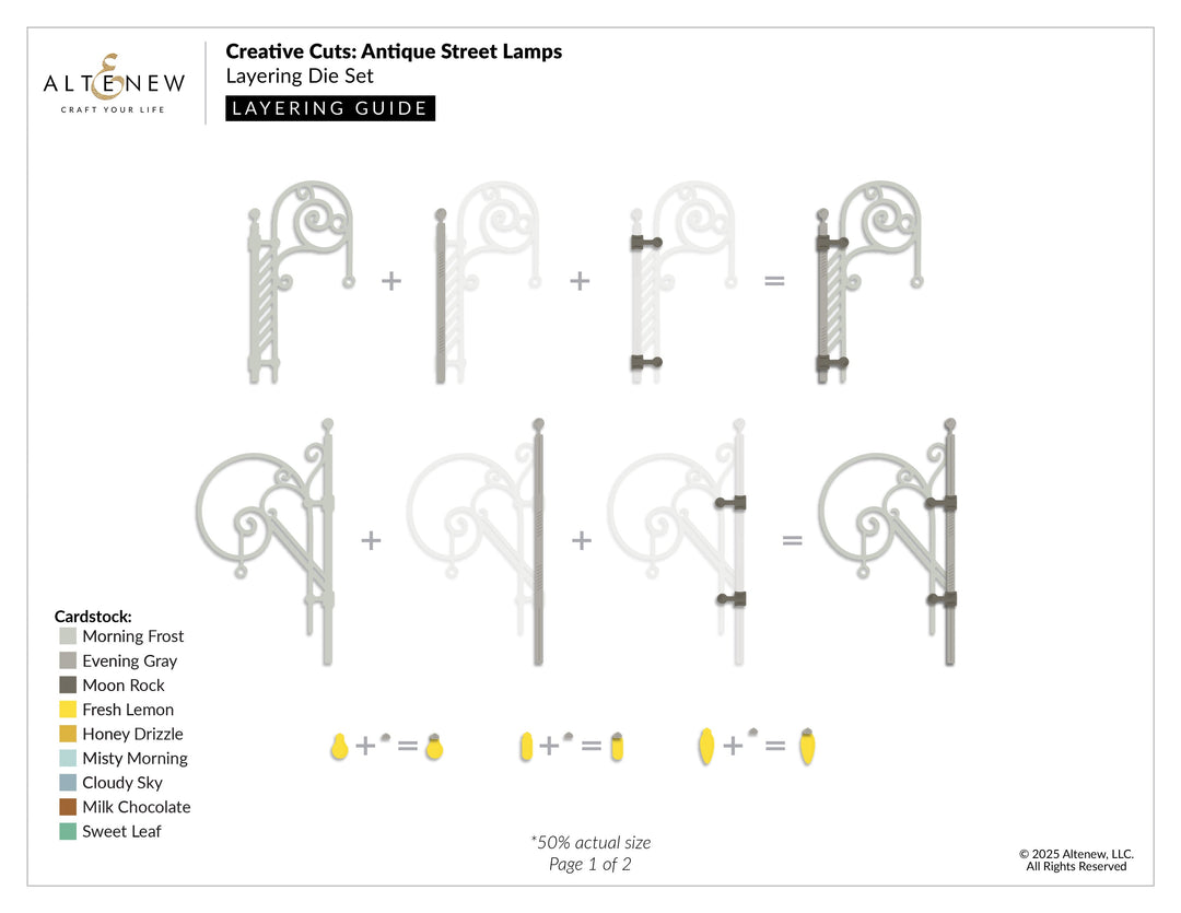 Dies Creative Cuts: Antique Street Lamps Layering Die Set