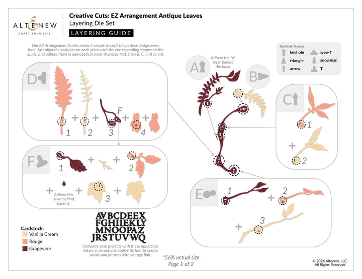 Dies Creative Cuts: EZ Arrangement Antique Leaves Layering Die Set