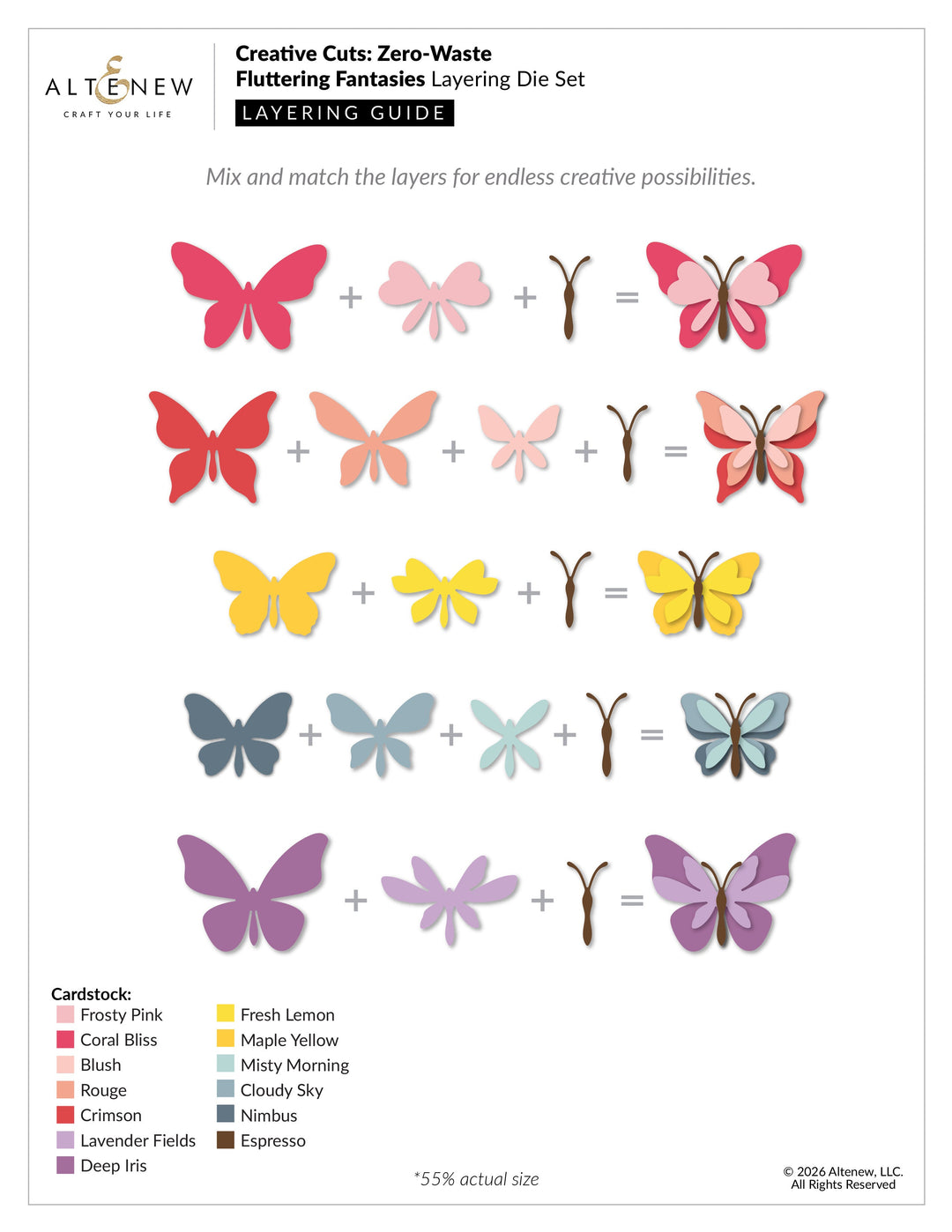 Dies Creative Cuts: Zero-Waste Fluttering Fantasies Layering Die Set