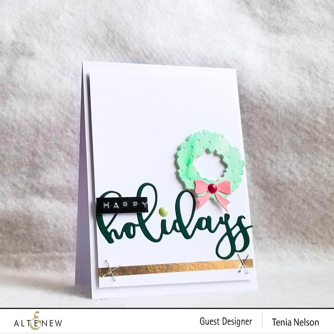 Dies Happy Holidays Script Die Set
