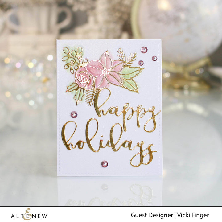 Dies Happy Holidays Script Die Set