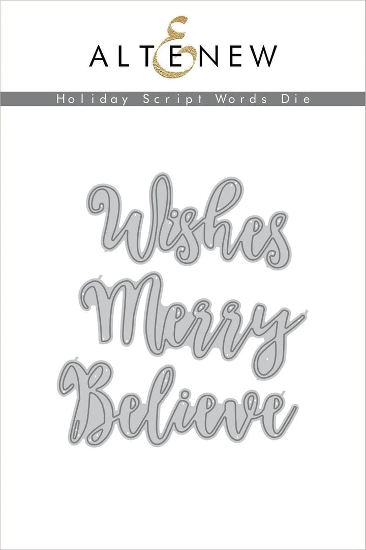 Dies Holiday Script Words Die Set