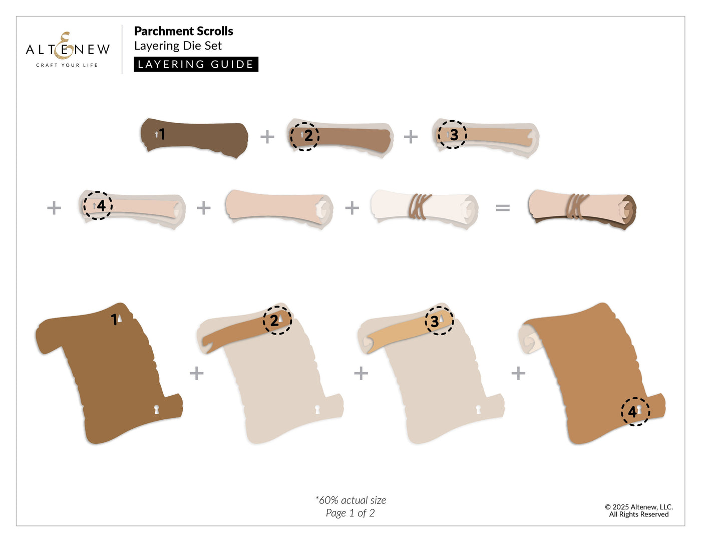 Dies Parchment Scrolls Layering Die Set