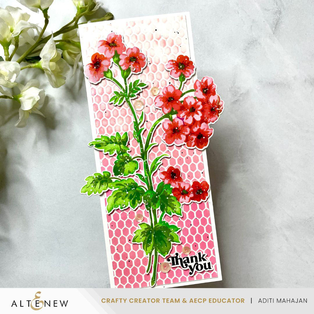 Dies Stencil Art: Painted Geraniums Add-On Die Set