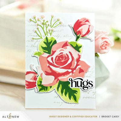 Dies Stencil Art: Romantic Roses Add-On Die Set