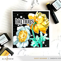 Dies Stencil Art: White Cap Peonies Add-On Die